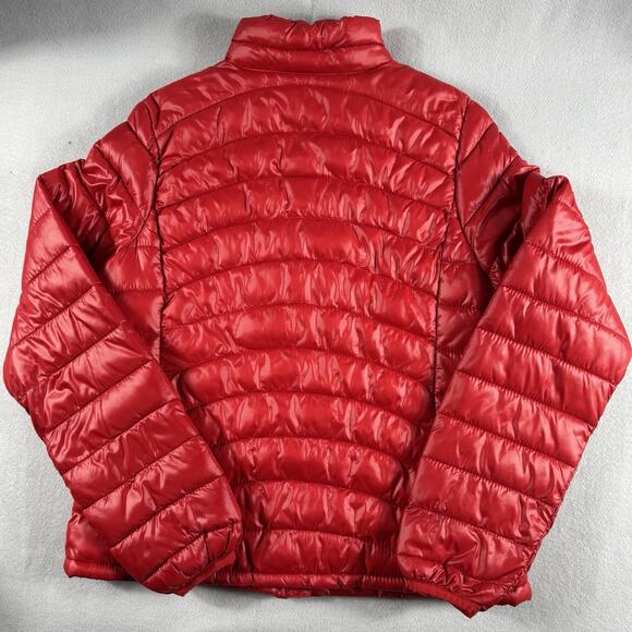 Old Navy Women M Red Lightweight Puffer Jacket Quilted Nylon Zip Front Athleisur - Picture 9 of 13